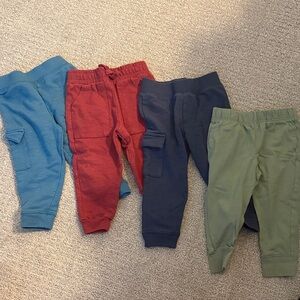 4 Pairs Jogger Pants Set - Blue, Red, Navy, Green